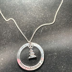 Silver tone Christmas necklace